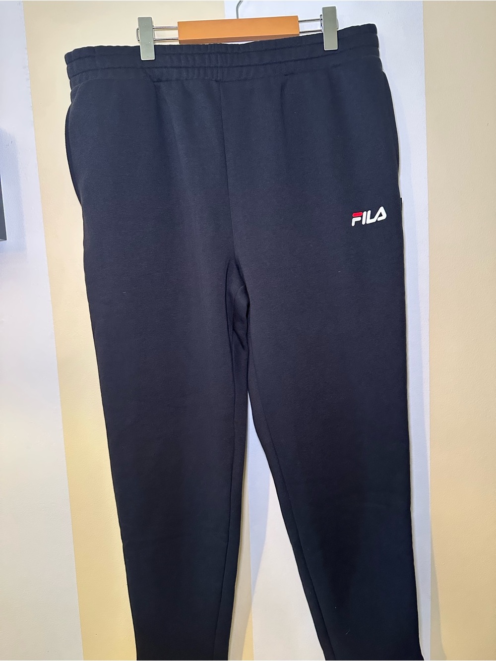 Fila Black Kids Logo Joggers with Red & White Accent